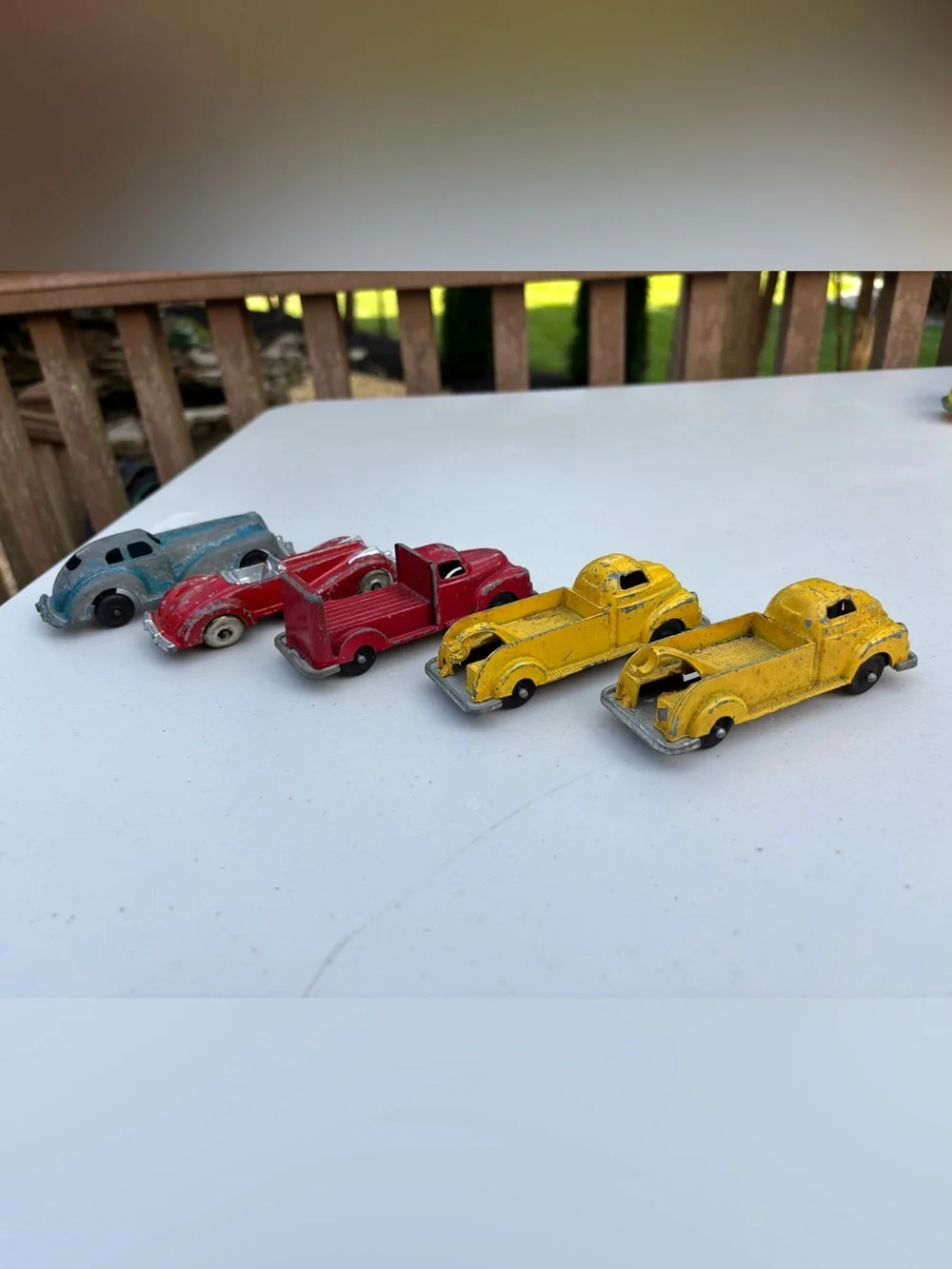 5 Vintage Toy Tow Truck and other cars from 1940’s